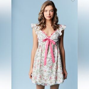 461. Bow RicRac Bubble Skirt Dress pink